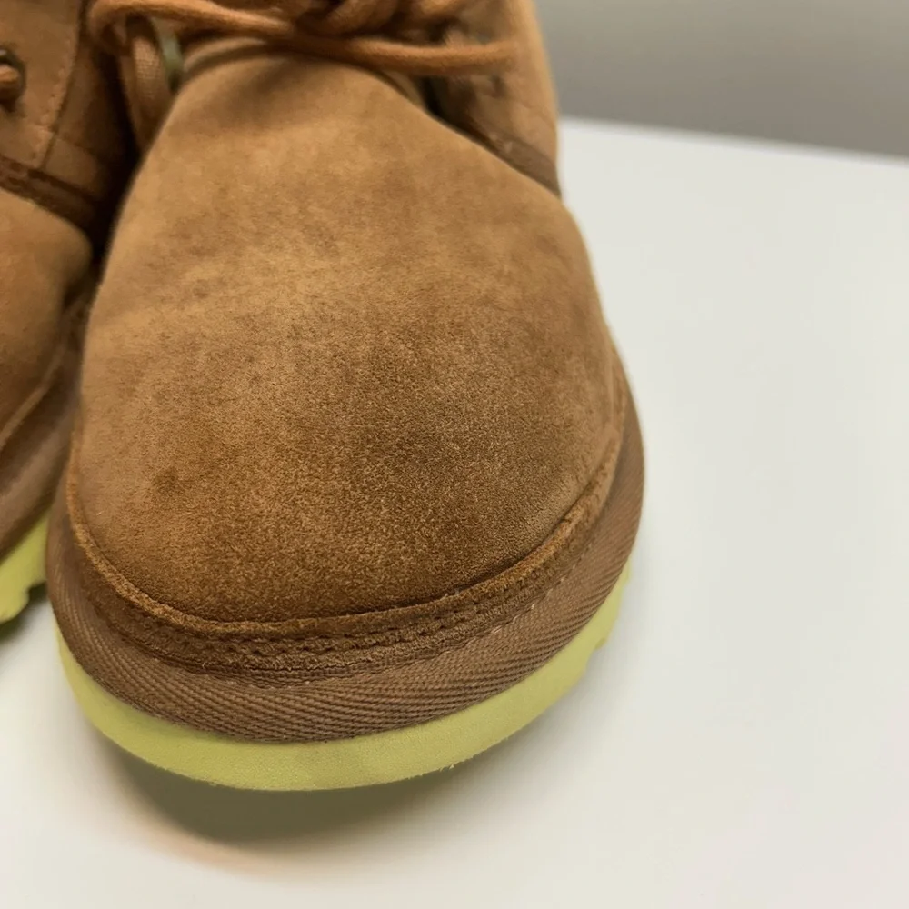 ‼️BF SALE‼️UGG Neumal Chestnut Brown Boots with  Lime Green Bottoms - Picture 10 of 10